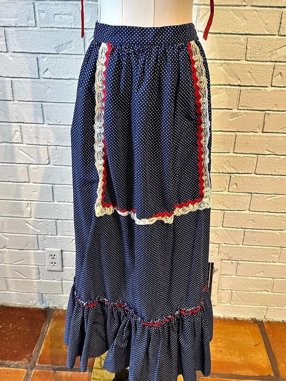 Vintage Prairie Colonial Americana Maxi Skirt Womens 27”